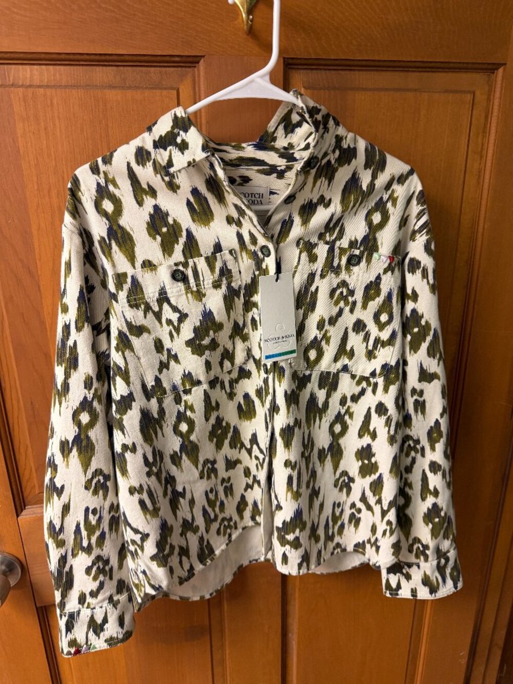 Scotch & Soda Women's Printed Cotton Denim Button Up Shirt/Jacket Size 6/S -36EU
